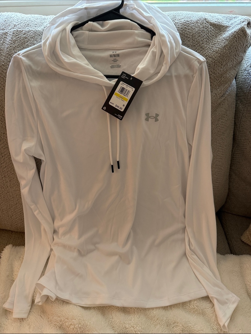 Under Armour White Women's Lightweight Hooded Performance Top